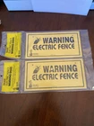 New Dare Products Electric Fence Warning Signs Item 1614 Two Packs Of 3 Used. Price: $10.50.
