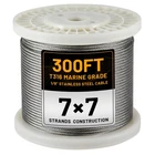 300FT 1/8" T316 Stainless Steel Cable For RAILING,7X7 Wire ROPE,1850 Lb Break... New. Price: $55.74.