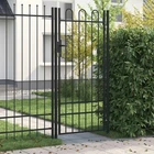 Vidaxl Black Arched Top Steel Fence Gate Boxtel Single Outdoor Garden New. Price: $144.66.