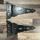 Vtg Stanley Ornamental Strap Gate Hinges Black Steel 9.5" Pair 1990S Used. Price: $14.99.