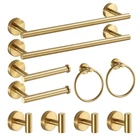 10 Pcs Brushed Gold Bathroom Hardware Set Towel Bar Ring Hook Toilet Paper New. Price: $87.94.