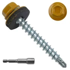 Jegonfri 250PCS #10 1-1/2" Yellow Hex Head Self-drilling Metal Roofing Screws, New. Price: $33.42.