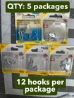 Nos 5-PACK Lot 12/PC National Hardware N120-477 Square Bend Screw In Hook 1" New. Price: $20.48.