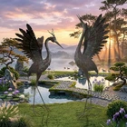 Metal Crane Garden Decor, Bird Heron Sculpture Statues New. Price: $260.00.