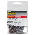 FPC42AB-100 Pack 1/8" Diameter, Short, Brown Aluminum Rivet, Grip Range: New. Price: $22.89.
