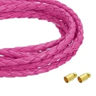 Uxcell 4MM 5.46 Braided Leather Cords, Round Soft Yards, Rose Red New. Price: $13.91.