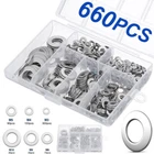 660PCS 304 Stainless Steel Washers Flat Assortment Set Value Kit W/ Case New. Price: $13.00.