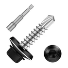 Etauwe #10 X Zinc Plated Steel Self Drilling Roofing 1", Black New. Price: $16.31.