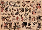 Sailor Jerry Traditional Vintage Style Tattoo Flash 5 Sheets 11X14" Old School 7 Used. Price: $21.99.