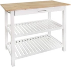 Kitchen Island With Solid American Hardwood Top, Natural/white, 40" (373-91) New. Price: $189.97.
