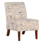 Riverbay Furniture 17.5" Contemporary Fabric Script Slipper Chair In Beige New. Price: $169.50.
