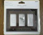 Allen & Roth New Wall Plate Oil Rubbed Bronze Finish -3 Gang Coverlyn. Price: $9.00.