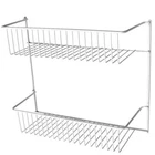 (1)-CLOSETMAID 12-1/2" W. X 10-1/2" H. 5" D. White Tiered Storage Rack New. Price: $29.99.