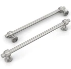 Pack Satin Nickel Solid 6.3 Inch Hole Centers Cabinet Pulls Drawer Handles Open. Price: $29.99.