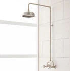 Signature Hardware Baudette Shower With Rainfall Head, Brushed Nickel Used. Price: $339.95.