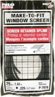Prime-line Screen Retainer Spline .140" Dia. 25' Black #p 7519 New. Price: $22.77.