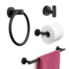 Marmolux Acc - 4 Piece Matte Black Bathroom Hardware Set Towel Rack New. Price: $73.17.