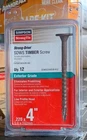 Strong-drive Timber SCREW,0.220X4 In.,double Barrier COATING,12-PK. SDWS2 New. Price: $28.58.