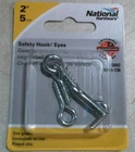 National Hardware N170-738 Safety Hook & Eyes 2" Zinc Plated Steel Free Shipping New. Price: $10.00.