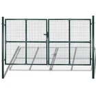 Vidaxl Double Door Garden Gate 120.5X78.7 In Powder Coated Steel Dark Green Lock New. Price: $420.54.