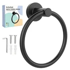 Setsail Towel Holder For Bathroom Wall Matte Black Ring Stainless Steel New. Price: $12.86.