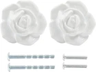 Bonsicoky 2 Pcs White Rose Drawer Pulls, Ceramic Flower Knobs Decor Handles New. Price: $20.99.