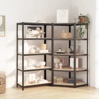 Vidaxl 5-LAYER Shelves 2 Pcs Anthracite Steel&engineered Wood New. Price: $387.67.