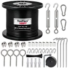 Tootaci 1/8" Wire Rope Kit, 100FT-1/8 Black Vinyl Coated Cable, New. Price: $44.26.