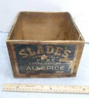 Old Slades All Spice Wooden Advertising Dovetail Box Crate Paper Label Boston Ma. Price: $99.95.