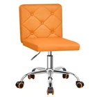 Pu Leather Mid-back Armless Vanity Chair Adjustable Height 360 Rolling Swive... New. Price: $83.52.