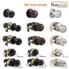 Probrico 607 Black Round Door Knob Lock Set Brushed Nickel Bronze Handles New. Price: $34.64.