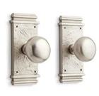Signature Hardware Griggs Dummy Door Knob Set, Brushed Nickel Open. Price: $66.45.