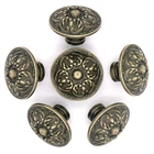 Lxz 6 Pcs Vintage Antique Brass Knobs Handles Pulls With Flower Pattern Cabinet New. Price: $21.40.