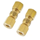 Legines Brass Compression Tube Fitting, Union, 1/8" X Od, 1/8, Gold. Price: $10.65.