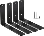 4 Pack - 8" X 6" W1.5, 5MM Thick Black Shelf Bracket, Iron New. Price: $33.99.