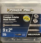 Hillman Power Pro No. 9 X 2 In. Star Flat Head Stainless Deck Screws 5 Lb. New. Price: $74.95.