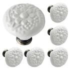 Biaungdo 6 Pcs White Ceramic Kitchen Cabinet Knobs And Pulls, Retro Vintage R.... Price: $13.07.