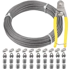 1/8 Inch Stainless Steel Wire Rope Kit, 7X7 Strands, 100 Ft Length, With Cabl... New. Price: $40.52.