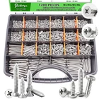 1200 Pcs Stainless Steel Wood Screws Assortment Kit,self Tapping M3/M4... New. Price: $45.09.