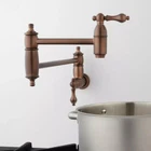 Signature Hardware Augusta Wall Mount Pot Filler, Antique Copper Open. Price: $289.95.