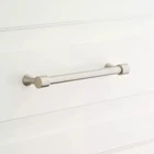 Signature Hardware Strasbourg 8" Brass Cabinet Pull Satin Nickel Open. Price: $10.91.