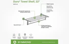 Symmons Bathroom Silver Brass Wall Towel Shelf. Chrome. 363TS-22. D3 Open. Price: $84.99.