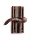 Signature Hardware Left Shima Dummy Door Lever Handle, Antique Copper Open. Price: $49.95.
