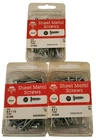 Lot Of 3 Hillman Steel Sheet Metal Screws, 2-50PK 41068 8X2", 1-75PK 41066... New. Price: $13.49.