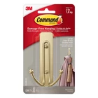 Command Satin Brass Wall Hooks Large Adhesive Damage Free Hanging 4 Pounds 3M New. Price: $10.80.