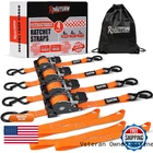 Rivauturm 4 Pack Retractable Ratchet Straps Hooks Inch X 12 FEET1500LBS New. Price: $78.36.