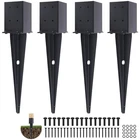 Pcs 4X4 Fence Post Anchor 22" Heavy Duty Ground Spike Black Powder-coated Outd New. Price: $76.48.