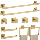 Yacvcl Towel Bar Set 10-PIECE Brushed Gold Bathroom Pieces, New. Price: $111.70.