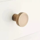 Signature Hardware Orvin 1-1/8" Solid Brass Flat Round Cabinet Knob Antique Open. Price: $9.44.