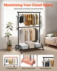 Vevor Heavy Duty Rolling Clothes Rack Adjustable Garment With Side Hooks, New. Price: $54.80.